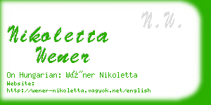 nikoletta wener business card